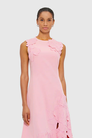 Leo Lin Cleo Appliqué Sleeveless Midi Dress - Flamingo