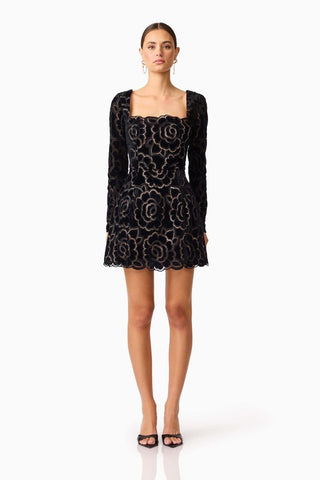 Elliatt Eris Long Sleeve Mini Dress - Black