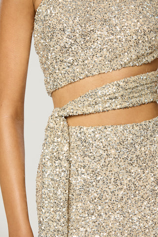 Winona Sterling Sash Dress - Silver