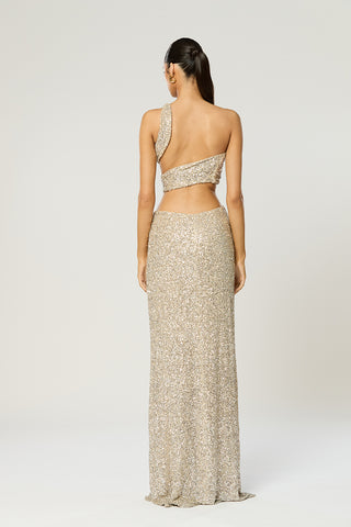 Winona Sterling Sash Dress - Silver