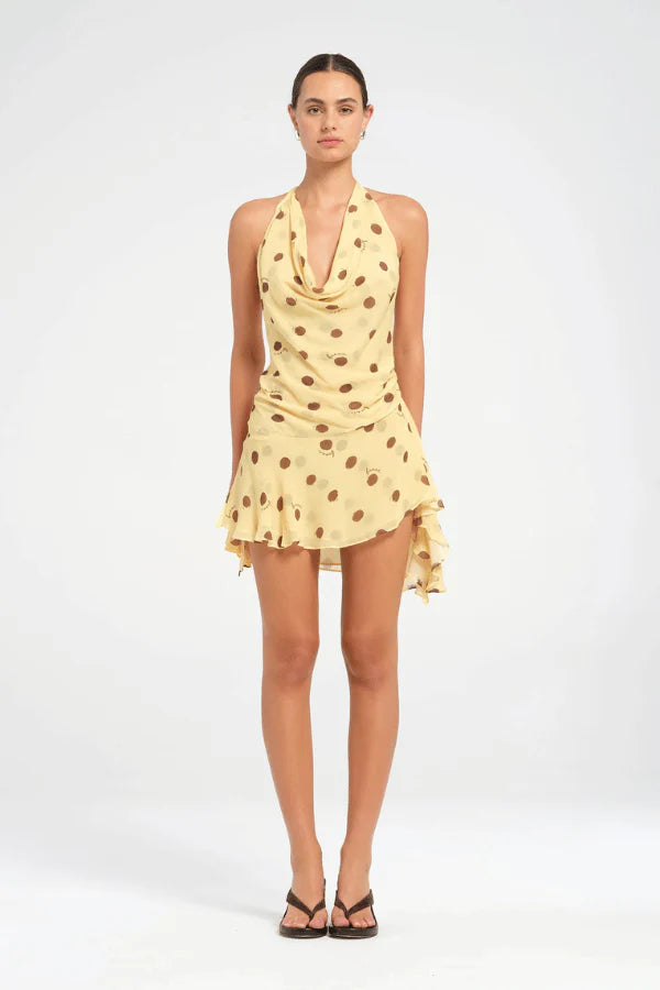 bec and bridge harlow mini dress Benni Harlow Polka Halter Mini Dress - Butter Spot