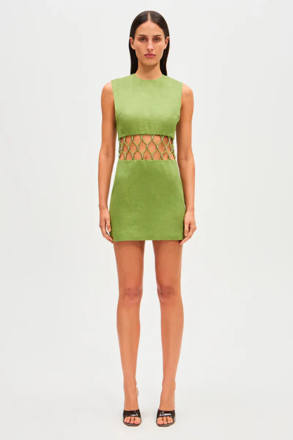 Misha Collection Ellie Mini Dress - Avocado - Dress Hire AU Misha Collection Ellie Mini Dress - Avocado - Dress Hire AU