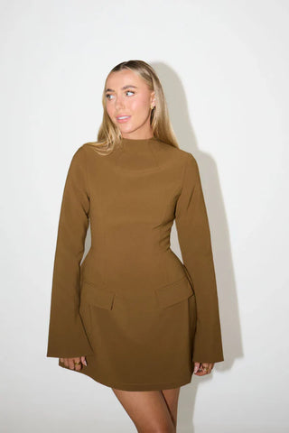 Odd Muse The Ultimate Muse Split Sleeve Mini Dress - Olive