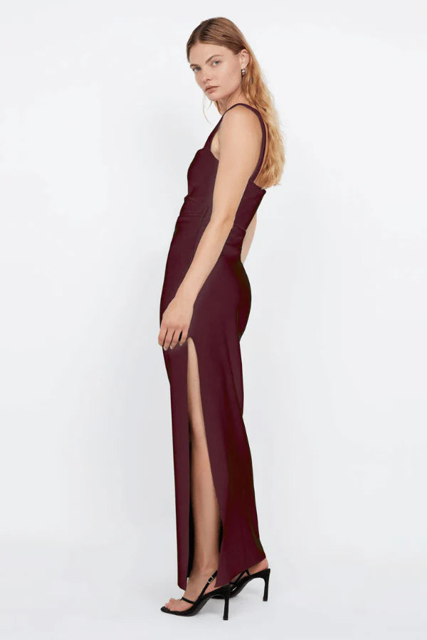 Bec & Bridge Leora Tuck Maxi Dress - Plum - Dress Hire AU Bec & Bridge Leora Tuck Maxi Dress - Plum - Dress Hire AU