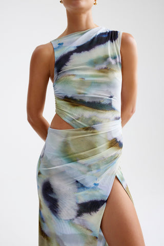 Lexi Fiora Dress - Blue Mineral Print