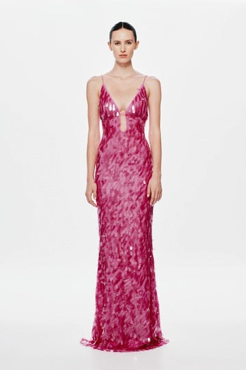 Misha Collection Sapphire Sequin Maxi Dress - Fuchsia - Dress Hire AU Misha Collection Sapphire Sequin Maxi Dress - Fuchsia - Dress Hire AU