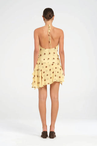 Benni Harlow Polka Halter Mini Dress - Butter Spot