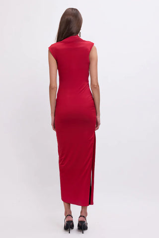 Suboo Phoebe Cowl-Neck Maxi Dress - Red