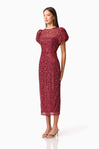 Elliatt Carmen Midi Dress - Berry