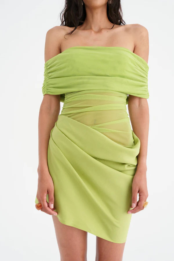 Benni Nico Off Shoulder Mini Dress - Apple