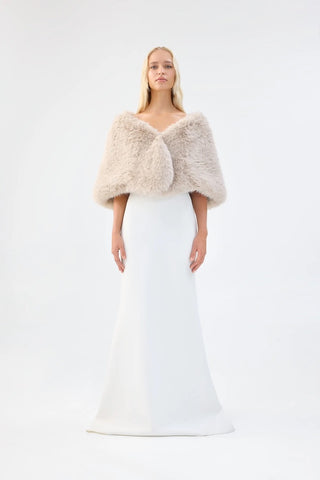 Unreal Fur Yasmine Wrap - Almond