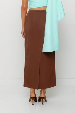 The Wolf Gang Amar Midi Skirt - Cocoa