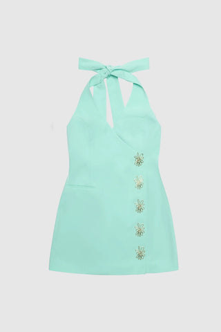 The Wolf Gang Inka Mini Vest Dress - Aqua