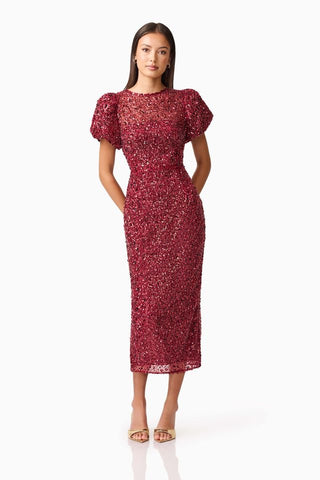 Elliatt Carmen Midi Dress - Berry