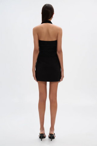 Misha Celine Twill Mini Dress - Black