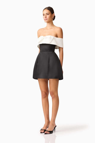 Elliatt Sorrel Off Shoulder Mini Dress - Black White