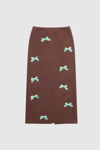 The Wolf Gang Amar Midi Skirt - Cocoa