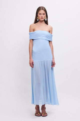 Suboo Christy Mesh Sheer Skirt Dress - Sky Blue
