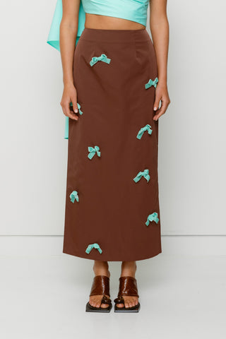 The Wolf Gang Amar Midi Skirt - Cocoa