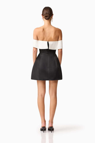Elliatt Sorrel Off Shoulder Mini Dress - Black White