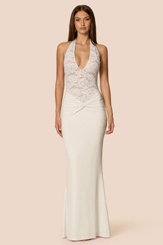 Nookie Lennox Halter Gown - White
