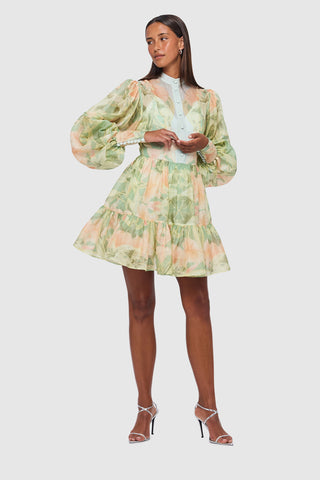 Leo Lin Alexandra Mini Dress - Orient Print in Evergreen