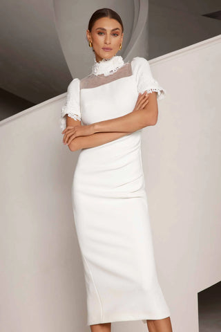 Elle Zeitoune Anne Midi Dress - White