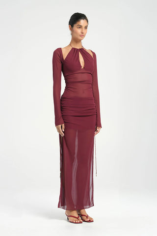 Benni Ari Cutaway Maxi Dress - Berry