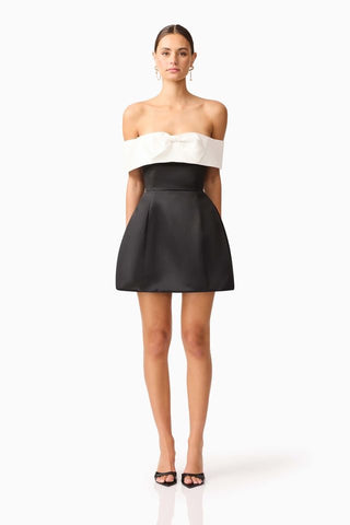 Elliatt Sorrel Off Shoulder Mini Dress - Black White