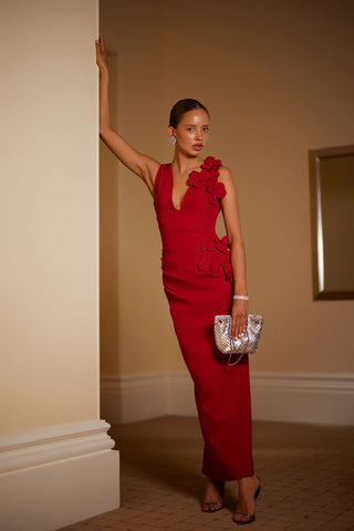 Elle Zeitoune Alyana Dress - Crimson