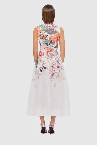 Leo Lin Cleo Sleeveless Midi Dress - Lush Print in White
