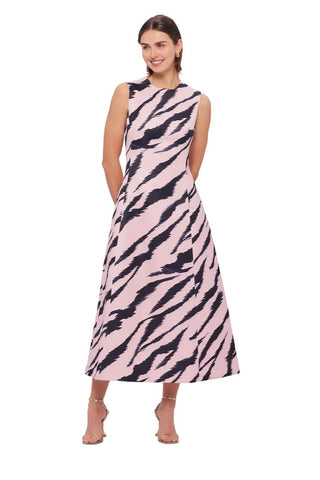 Leo Lin Cleo Sleeveless Midi Dress - Tiger Print in Pink