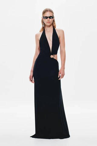 Misha The Devon Cupro Maxi Dress - Black
