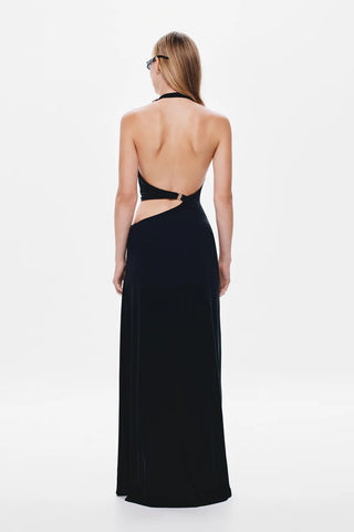 Misha The Devon Cupro Maxi Dress - Black