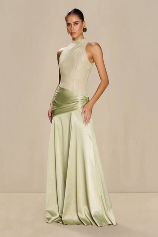 Sonya Dalia Gown Dress - Pistachio