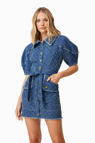 Elliatt Cora Denim Day Dress - Navy
