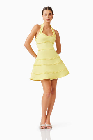 Elliatt Katlyn Halter Mini Dress - Lemon