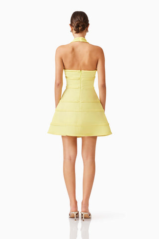 Elliatt Katlyn Halter Mini Dress - Lemon