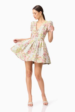 Elliatt Calaantha Puff Sleeve Mini Dress - Multi