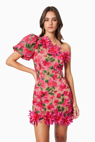 Elliatt Valentina One Shoulder Dress - Pink Multi