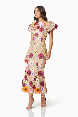 Elliatt Astraea 3D Lace Dress - Multi