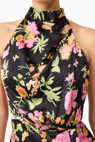 Elliatt Tessa Halter Mini Dress - Black Multi