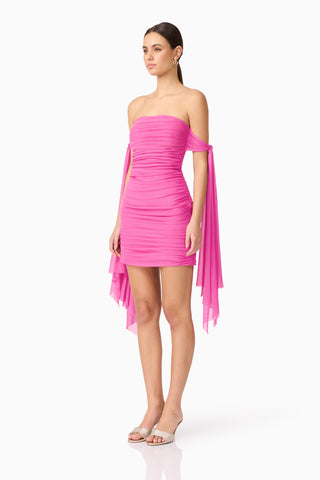 Elliatt Celina Off Shoulder Mini Dress - Hot Pink