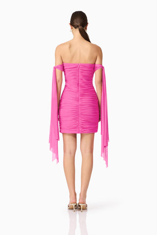 Elliatt Celina Off Shoulder Mini Dress - Hot Pink