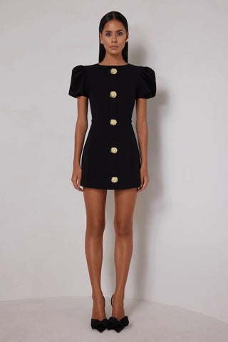 Elle Zeitoune Candice Mini Dress - Black
