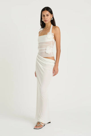 Benni Florence Maxi Dress - White Flower