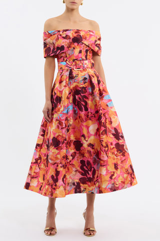 Rebecca Vallance Gardenia Midi Dress - Pink Floral