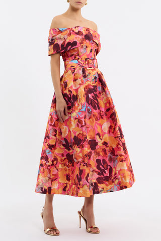 Rebecca Vallance Gardenia Midi Dress - Pink Floral