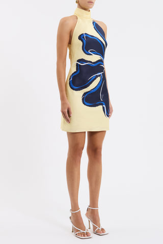 Rebecca Vallance Indigo Bloom Mini Dress - Navy/Yellow Floral