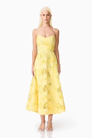 Elliatt Asher Midi Dress - Yellow